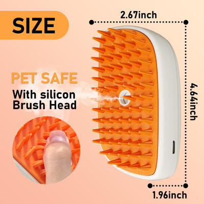 4-in-1 Cat Steam Brush | Anti-Static Pet Grooming & Hair Removal Comb