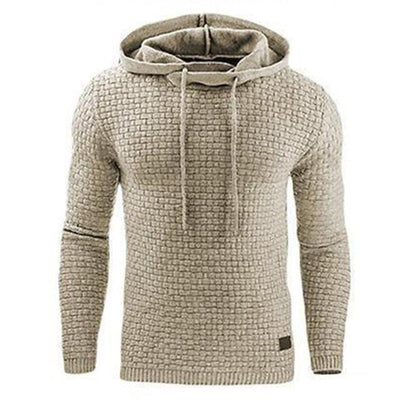 Long Sleeve Solid Knitted Hoodie Pullover Sweater Mens Hooded Sweatshirt