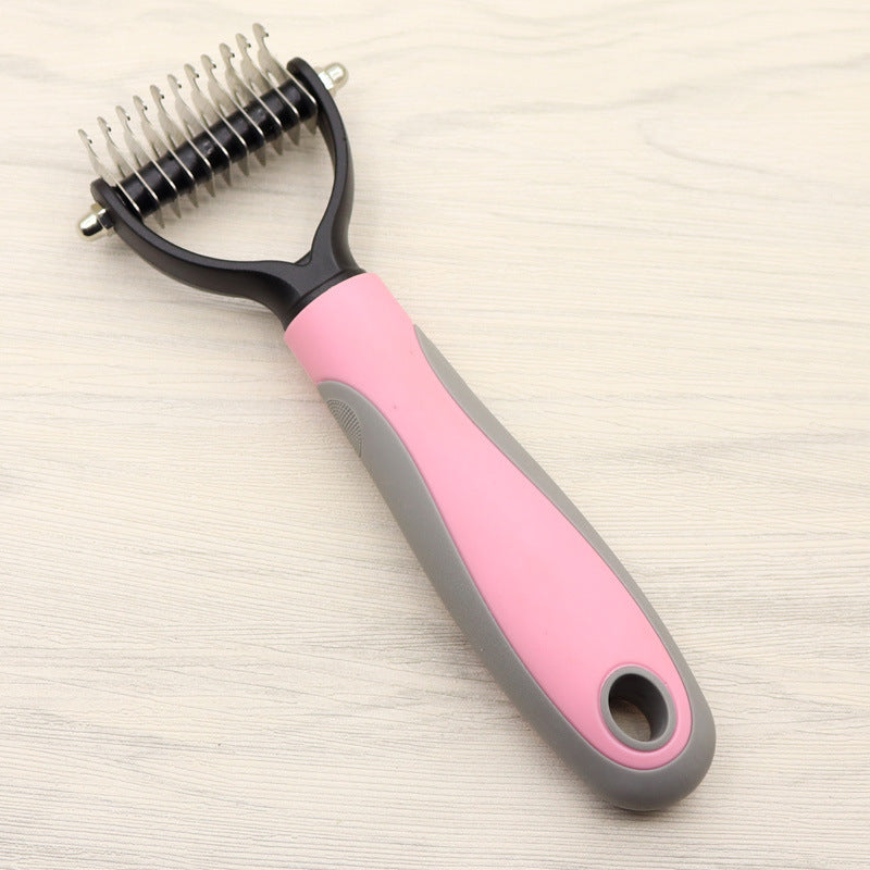Double-Sided Dog Knot Comb | Long-Haired Pet Grooming Dematting Tool