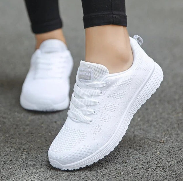 Women’s Mesh Sports Sneakers – Lightweight Breathable Running Shoes with Wedge Heel