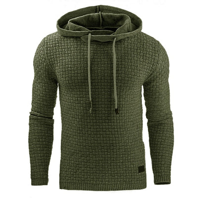 Long Sleeve Solid Knitted Hoodie Pullover Sweater Mens Hooded Sweatshirt