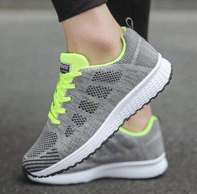 Women’s Mesh Sports Sneakers – Lightweight Breathable Running Shoes with Wedge Heel