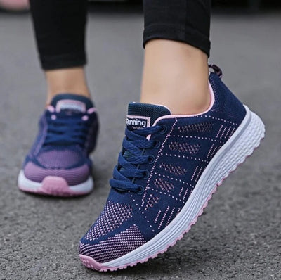 Women’s Mesh Sports Sneakers – Lightweight Breathable Running Shoes with Wedge Heel