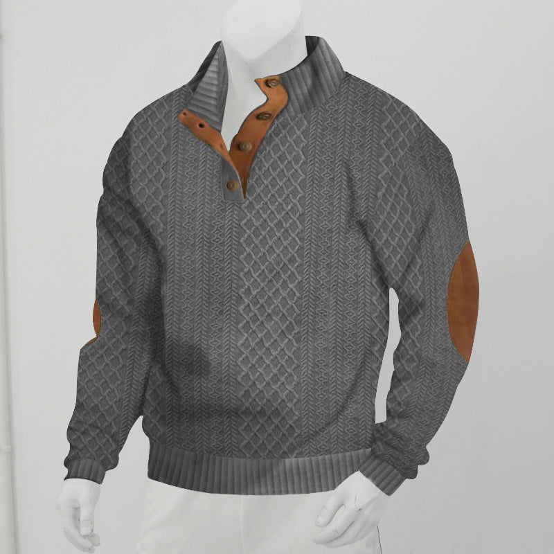 Men’s Stand Collar Knitted Sweater – Men's Long Sleeve Casual Sweatshirt Pullover Sweater