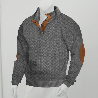 Men’s Stand Collar Knitted Sweater – Men's Long Sleeve Casual Sweatshirt Pullover Sweater