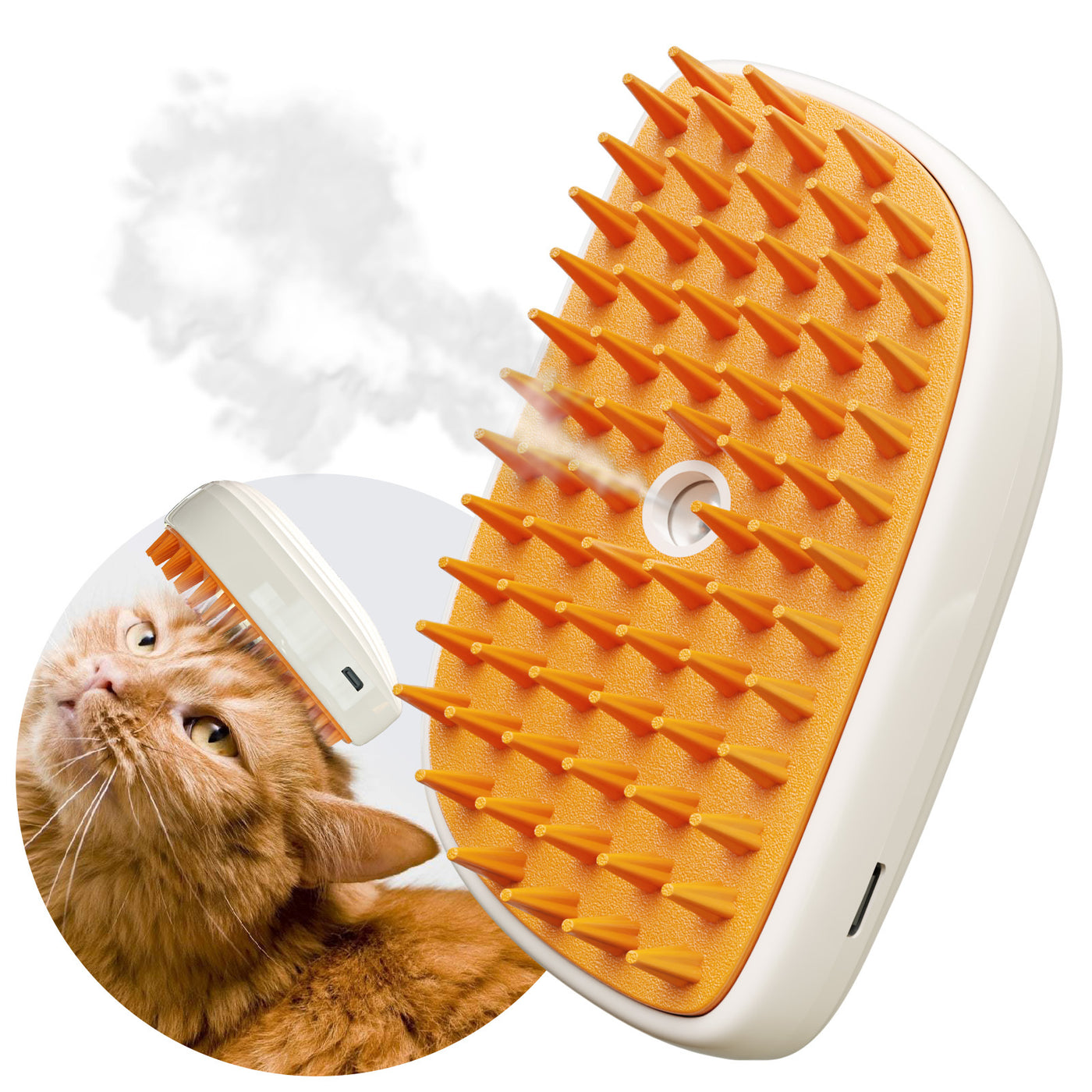 4-in-1 Cat Steam Brush | Anti-Static Pet Grooming & Hair Removal Comb