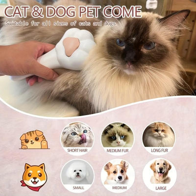 Magic Pet Comb | Paw-Shaped Cat & Dog Grooming Brush, One-Click Hair Release