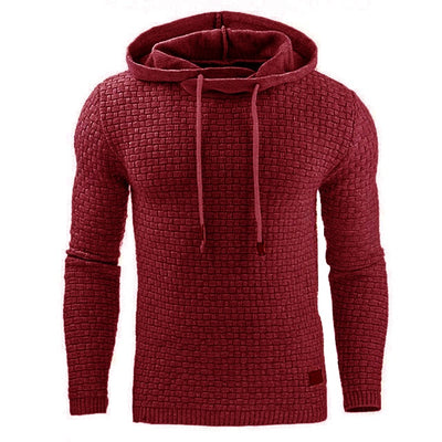 Long Sleeve Solid Knitted Hoodie Pullover Sweater Mens Hooded Sweatshirt
