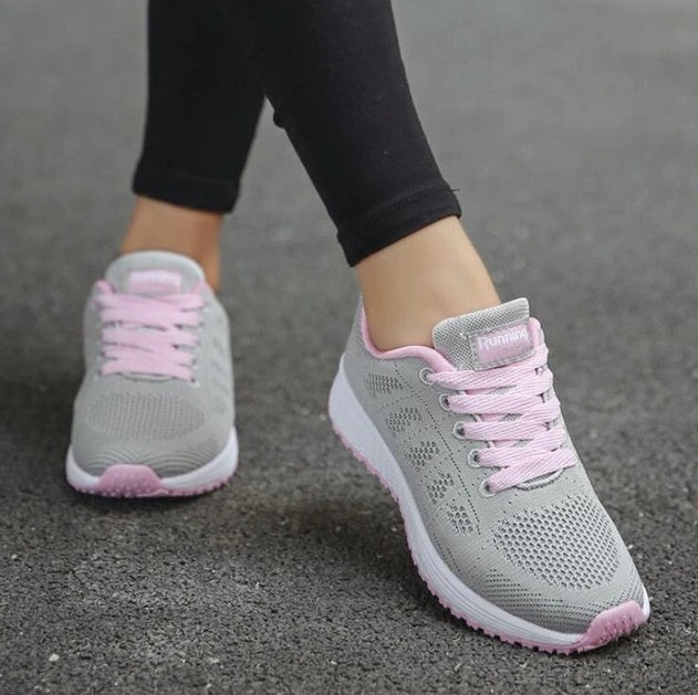 Women’s Mesh Sports Sneakers – Lightweight Breathable Running Shoes with Wedge Heel