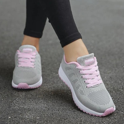 Women’s Mesh Sports Sneakers – Lightweight Breathable Running Shoes with Wedge Heel