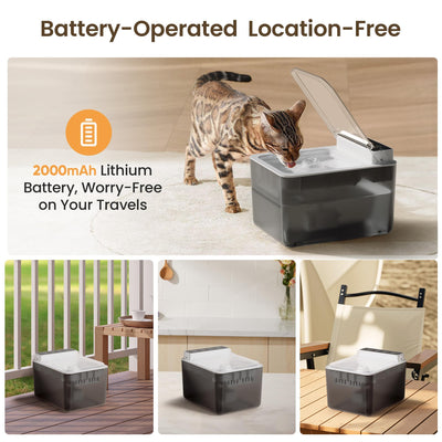 Wireless Charging 3L Stainless Steel Pet Water Fountain | Automatic Cat & Dog Water Dispenser