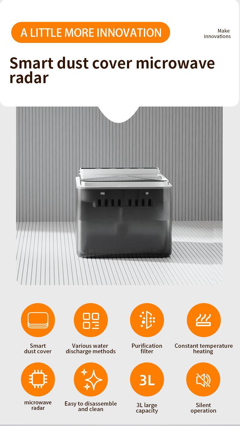 Wireless Charging 3L Stainless Steel Pet Water Fountain | Automatic Cat & Dog Water Dispenser