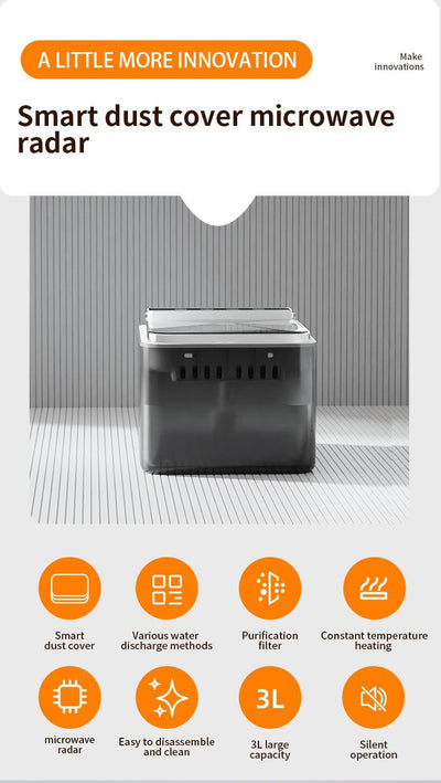 Wireless Charging 3L Stainless Steel Pet Water Fountain | Automatic Cat & Dog Water Dispenser
