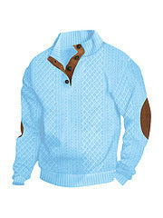 Men’s Stand Collar Knitted Sweater – Men's Long Sleeve Casual Sweatshirt Pullover Sweater