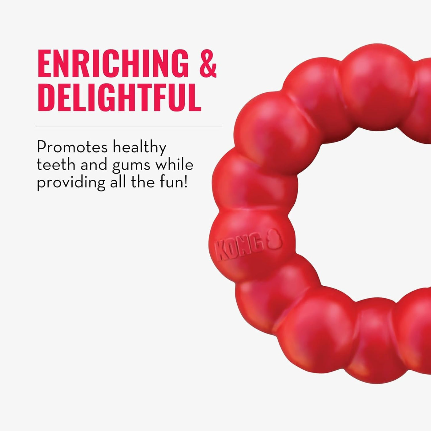 KONG Ring Dog Toy – Durable Natural Rubber Chew Ring for Medium/Large Dogs