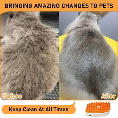 4-in-1 Cat Steam Brush | Anti-Static Pet Grooming & Hair Removal Comb