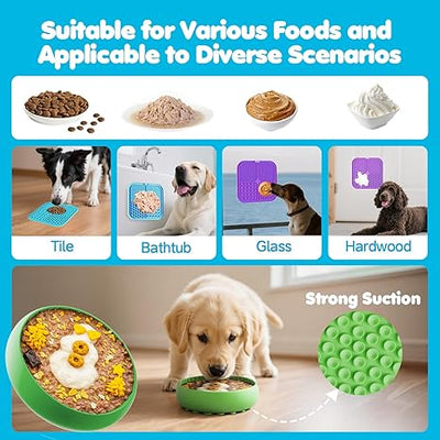 LUKITO 6-in-1 Dog Lick Mat & Bowl Set | Anxiety Relief & Frozen Treat Toy