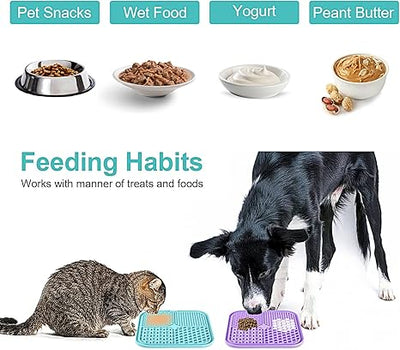 LUKITO 2 Pack Lick Mat for Dogs & Cats | Anxiety Relief & Slow Feeder Pad