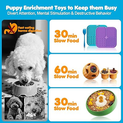 LUKITO 6-in-1 Dog Lick Mat & Bowl Set | Anxiety Relief & Frozen Treat Toy