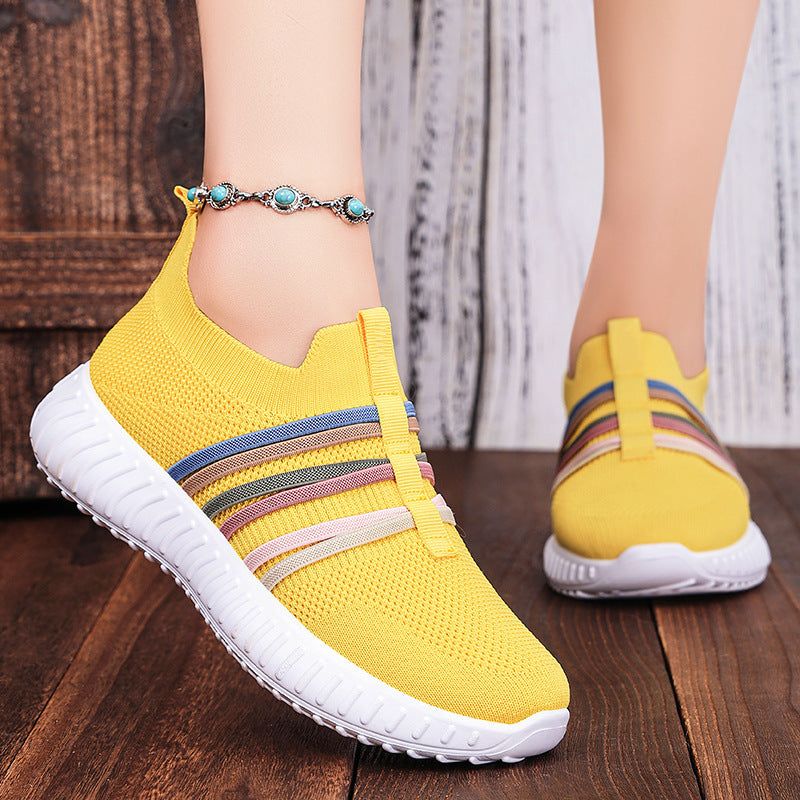 Women’s Casual Breathable Mesh Shoes – Lightweight Plus-Size Soft Sole Flats