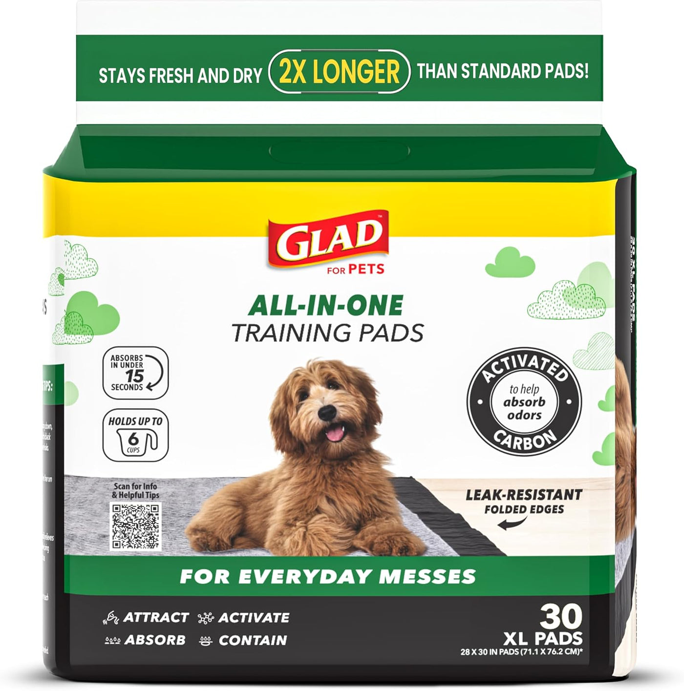 28"x30" 5-Layer Extra Large Charcoal Dog Absorbent Pee Pads (30 Count)