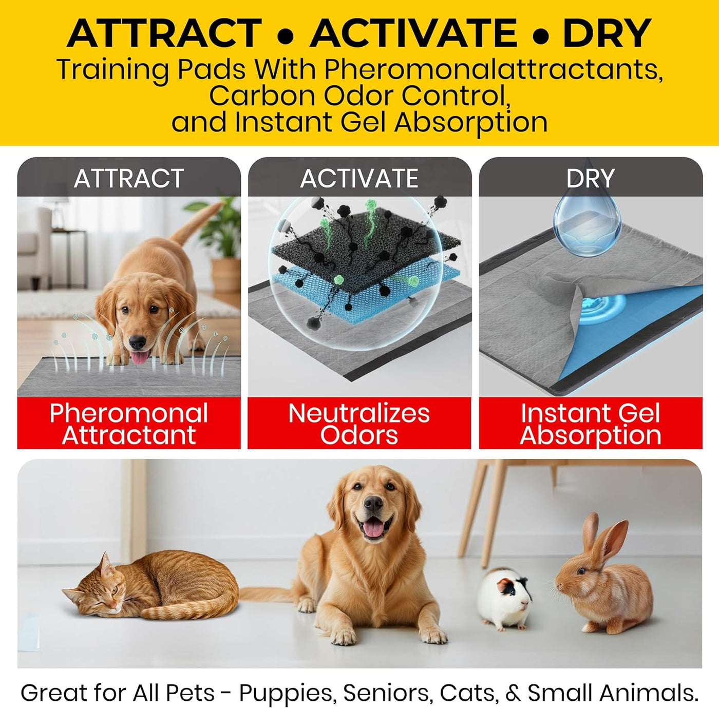 28"x30" 5-Layer Extra Large Charcoal Dog Absorbent Pee Pads (30 Count)