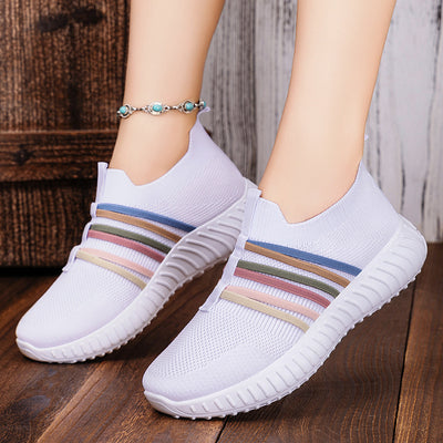 Women’s Casual Breathable Mesh Shoes – Lightweight Plus-Size Soft Sole Flats