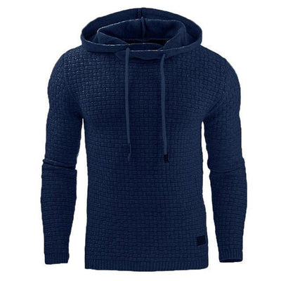 Long Sleeve Solid Knitted Hoodie Pullover Sweater Mens Hooded Sweatshirt
