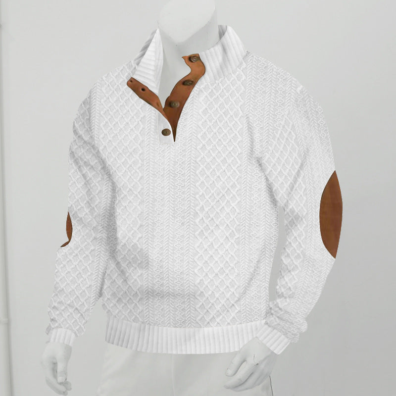 Men’s Stand Collar Knitted Sweater – Men's Long Sleeve Casual Sweatshirt Pullover Sweater