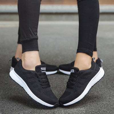 Women’s Mesh Sports Sneakers – Lightweight Breathable Running Shoes with Wedge Heel