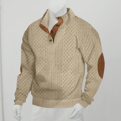 Men’s Stand Collar Knitted Sweater – Men's Long Sleeve Casual Sweatshirt Pullover Sweater