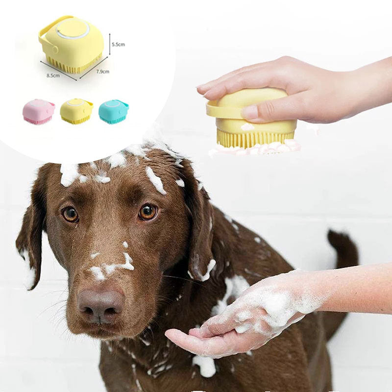 Silicone Dog Bath Massage Brush | Pet Cat Grooming & Shampoo Tool