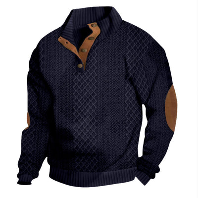 Men’s Stand Collar Knitted Sweater – Men's Long Sleeve Casual Sweatshirt Pullover Sweater