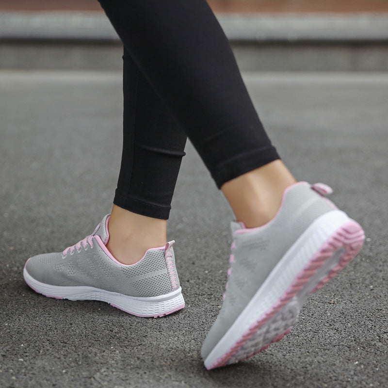 Women’s Mesh Sports Sneakers – Lightweight Breathable Running Shoes with Wedge Heel