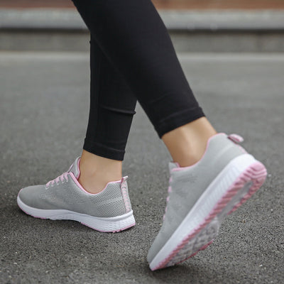 Women’s Mesh Sports Sneakers – Lightweight Breathable Running Shoes with Wedge Heel