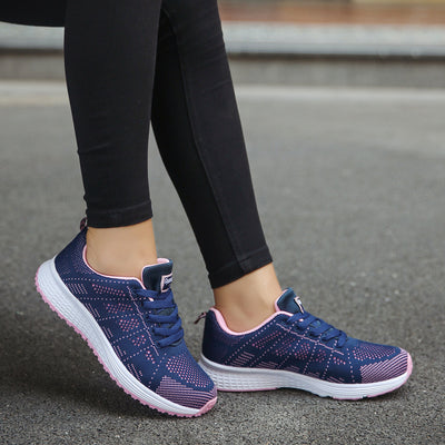 Women’s Mesh Sports Sneakers – Lightweight Breathable Running Shoes with Wedge Heel